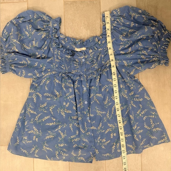 Doen Farley Short Sleeve Top Lapis Bluebell Ballad Size Medium - Picture 10 of 10